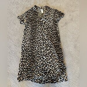 H&M cheetah print shirt dress